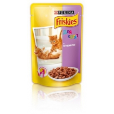 Friskies (Фріскіс) Консервований порційний повнораціонний корм для кошенят з ягням. Шматочки у підливці 100 г